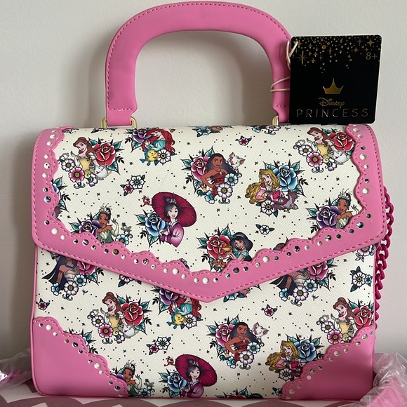 NWT Loungefly Disney Princess Tattoo Crossbody Bag - Picture 3 of 14
